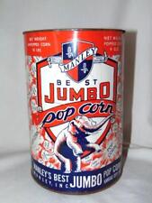 1940s Industrial Manley Best Jumbo Popcorn Tin Circus Elephant Graphics 10 Lb.