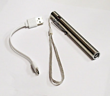 Led Usb Rechargeable Penlight Stainless Steel 150 Lumen W Clip Battery Cable
