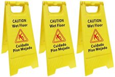 3 Pack Caution Wet Floor Signs Bilingual Cuidado Piso Mojado 2 Feet Tall