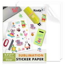 Koala Sublimation Sticker Paper 25 Sheets 8.5x11 Waterproof Matte Clear Outdoors