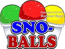 Sno-balls Decal Choose Your Size Snow Cones Concession Food Truck Sticker