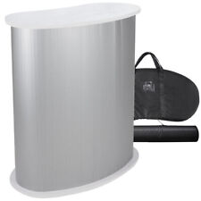 Podium Table Counter Stand Trade Show Display White Top Impact Stand Oval Wcase