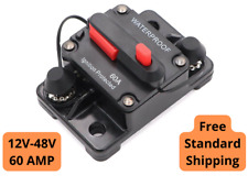 60 Amp Waterproof Circuit Breaker Automarinesolar 12-48v Dc Manual Reset