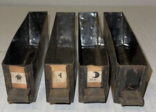 4 Vintage Metal Parts Bin Stacking Storage Stacking Box Industrial Dcor