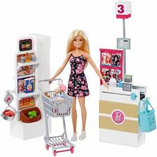 Barbie Doll And Grocery Store Playset Rolling Cart Working Belt 20 Accessories