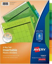 Avery 8-tab Plastic Binder Dividers Insertable Multicolor Big Tabs 1 Set