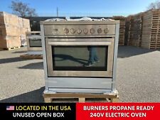 36 In. 240v Dual Fuel Range 5 Propane Burners Open Box Cosmetic Imperfections