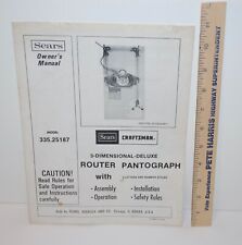 Craftsman Router Pantograph Model 335.25187 Original Owners Manual