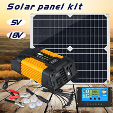 6000w Complete Solar Panel Kit Solar Power Generator 100a Home 110v Grid System