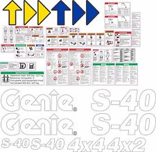 Genie S-40 Boom Lift High Quality Aftermarket Decal Kit Includes Warnings