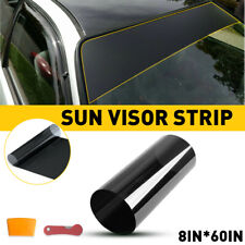Sun Strip Visor Premium Vinyl Decal Windshield Banner Cast Pvc Film Black 60x8