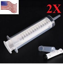 2x 150ml Plastic Syringe Reusable Big Large Hydroponics Nutrient Measuring
