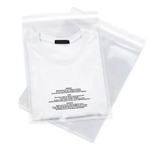Poly Bags Resealable Suffocation Warning Clear Merchandise 1.5 Mil Shirt Apparel
