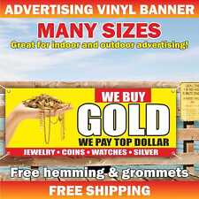 We Buy Gold Advertising Banner Vinyl Mesh Sign Pawn Shop Cash Jewelry Silver
