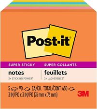 Post-it Super Sticky Notes 3x3 In 5 Pads 2x The Sticking Power 1 Pack