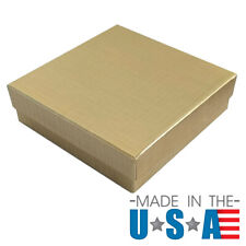 Gold Linen Cotton Filled Jewelry Display Packaging Gift Boxes Lots Of 100