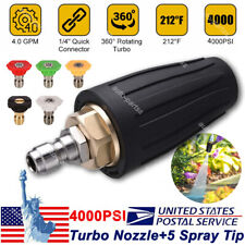 High Pressure Washer Rotating Turbo Nozzle Spray Tip 14 4000psi 2.5-4 Gpm