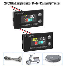 2pcs Battery Capacity Indicator Voltmeter Lithium Voltage Meter Tester Monitor