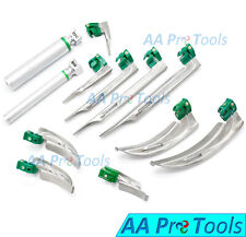 Set Of 12 Fiber Optic Mac Miller Laryngoscope Blade2 Handle Intubaton Kit