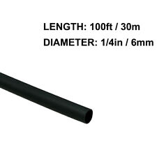 14in 6mm Diameter Heat Shrink Tubing Shrinkable Tube 100ft Black