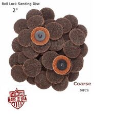 50 Pc 2 Coarse Roloc Scotch Pads Roll Lock Surface Sanding Disc Made In Usa