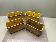 Vtg Lot Of Construction Barricade Yellow Industrial Metal Trays Bins Containers