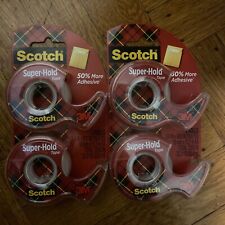  Lot Of 4 Scotch Super-hold Tape 4 Rolls Transparent Finish 50 More Adhesive