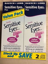 2 Pack Bausch Lomb Sensitive Eyes Plus Saline Contact Solution 12 Fl Oz Each 