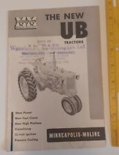 Rare Minneapolis Circa1952 Minneapolis Moline Ub Tractors Showroom Brochure