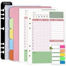 Rancco A5 Planner Inserts Daily Planner Refills 90 Pages Colorful 6-ring Loos...
