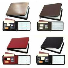 7 Ring Business Check Book Binder 3-on-a-page Zippered Leather Look 12 Colors