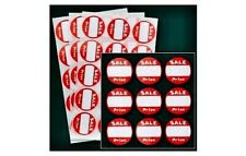 100 Red White Adhesive Labels Sale Garage Price Tags Stickers 1 Inch Round