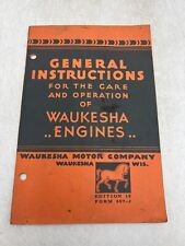 1936 General Instructions For Care Operation Waukesha Engines Edition 10 807-j