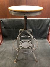 Vintage Toledo Stool Uhl Steel Industrial Metal Drafting Adjustable Chair--nice