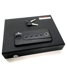 Small Safe Biometric Pistol Handgun Jewelry Slim Steel Portable Lock Box W Key