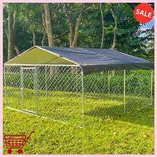 10 X 10ft Outdoor Pet Dog Kennel Metal Pet House Cage Backyard Cage W Cover