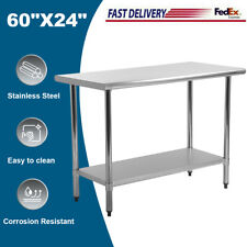 60x24 Kitchen Work Table Nsf Adjustable Stainless Steel Metal Food Prep Table