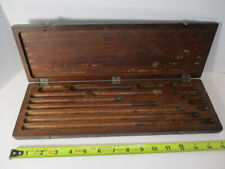 Oem Vintage Wood Case Pratt Whitney Or Lufkin 680 681 Tubular Micrometer Set