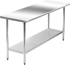 60x24 Kitchen Work Table Stainless Steel Metal Food Prep Table With Undershelf