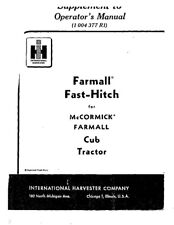Fast-hitch Tractor Operator Instruction Ih Farmall Mccormick Farmall Cub 377r2