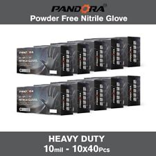Heavy Duty Industrial Mechanic Nitrile Gloves Black 10 Mil 80 400 Pcs