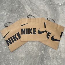 Lot 10 Nike Original Brown Paper Shopping Bags Handle Swoosh Logo Empty Bag