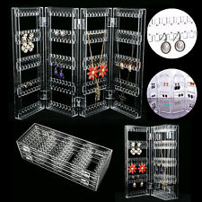 Clear Acrylic Earrings Necklace Jewelry Display Rack Stand Organizer Holder Case