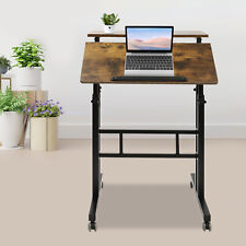 Rolling Desk Laptop Table Home Office Working Drawing Desk Height Adjustable