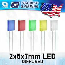 2x5x7mm Leds 100 Pcs Square Rectangular Diffused Red Blue Green Yellow White