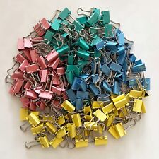 Small Binder Clips Colorful Horizontal Width 34inch Small Metal Paper Clamp