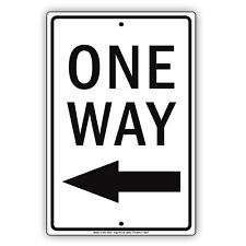 One Way With Left Arrow Street And Safety Wall Art Portable Aluminum Metal Sign