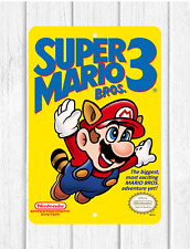 Super Mario Bros 3 Box Art Custom 8x12 Metal Wall Sign Man Cave Office