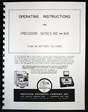 Precision Tube Tester 612 And 614 Manual With Tube Test Data