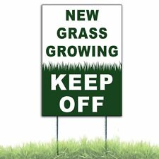 New Grass Growing Keep Off Sign Coroplast Plastic Yard Sign With Free Stakes